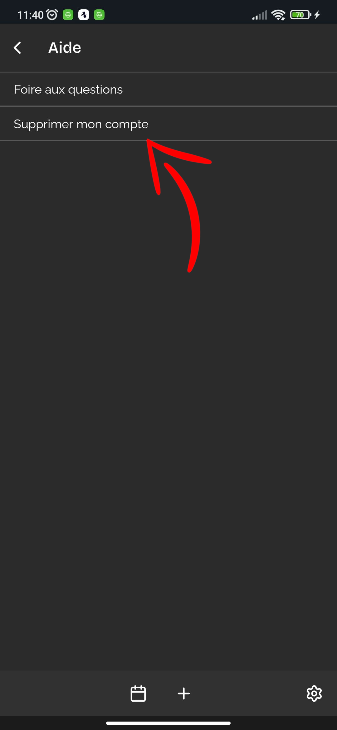 page de suppression de compte Grill'n Drink