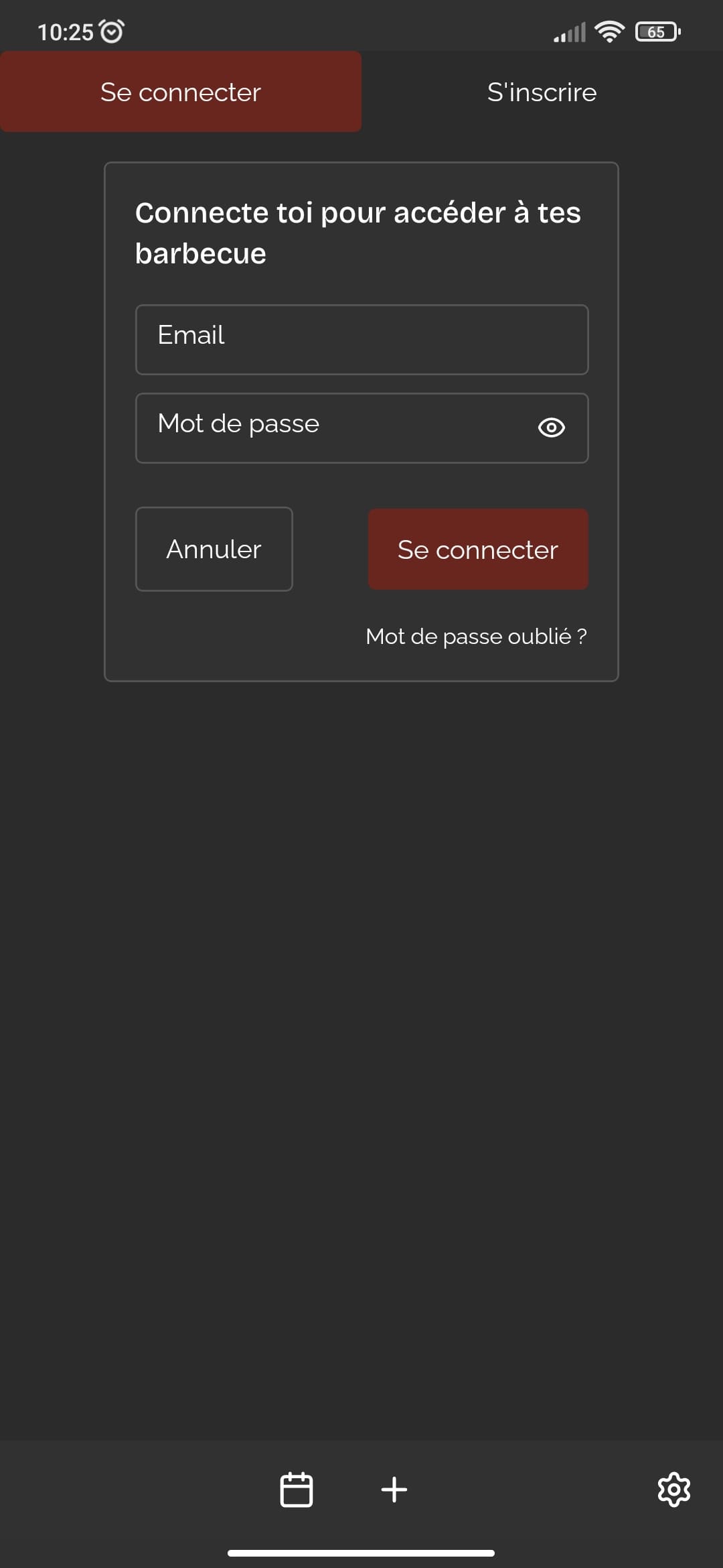 page de connexion Grill'n Drink