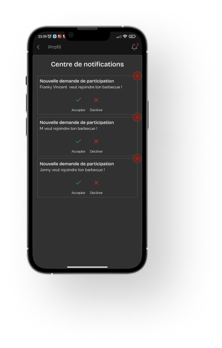 mockups de l'application
